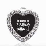 I'D RATHER BE FISHING CIRCLE CHARM DIY Jewelry Accessories