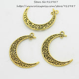 30 pcs/Lot Vintage Metal Alloy Hollow Moon Charms Jewelry Diy Pendants