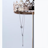 S925 Sterling Silver Snowflake Pendant Necklace for Women