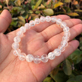 Natural Cracked Clear Quartz Bracelet Crystal Healing Stone Women Jewelry