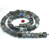 Labradorite Faceted Cube Loose Beads Semi Precious Stone Bracelet Necklace
