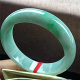 Natural Burmese Jadeite Light Green Bracelet 54-64mm Princess Jewelry Gift