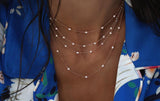 925 Sterling Silver CZ Stone Y Lariat Necklace