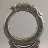 Chinese Jade Hand Carved Dragon Bangle Bracelet