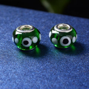 100pcs Big Hole Lampwork Beads DIY Bracelets Turkey Eyes Loose Jewelry