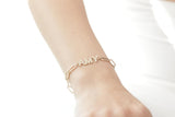 Diamond Name Bracelet/Personalized Stainless Steel Bracelet/ Paperclip Chain