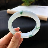 Zheru Jewelry Natural Myanmar Jade 54-64mm Ice Light Bracelet