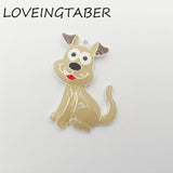 10pcs/lot Enamel Farm Animal Dog Pendants for Kids Jewelry Making