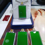 925 Silver Rose Good Luck Chalcedony Crystal Pendant