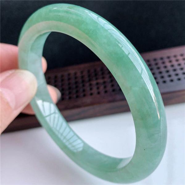 Zheru Natural Burmese Jade Light Green Bracelet 54-64mm