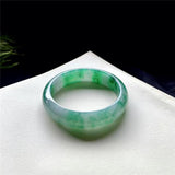 Zheru Jewelry Natural Burmese Jadeite Light Green Flower Bracelet
