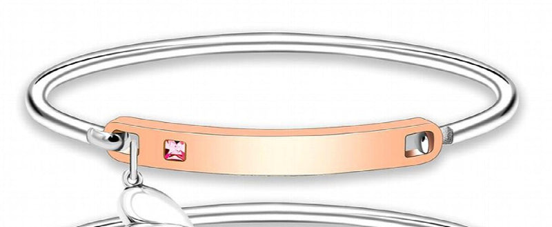 Heart Initial Letter Birthstone Open Bangle For Women Silver/Gold