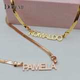DOREMI Chain Name Necklace Pendant Necklace Personalized Nameplate Necklace Gift