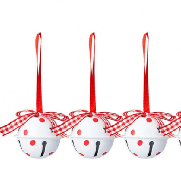 3Pcs Red Christmas Bell Metal Bells Pet Pendant Hanging Ornaments