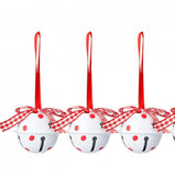 3Pcs Red Christmas Bell Metal Bells Pet Pendant Hanging Ornaments