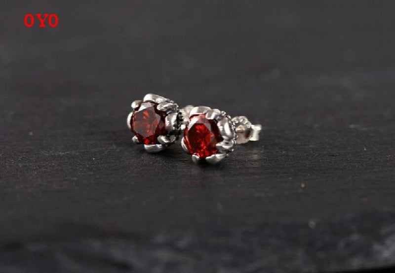 Faceted Garnet Ladies Earrings - 925 Silver