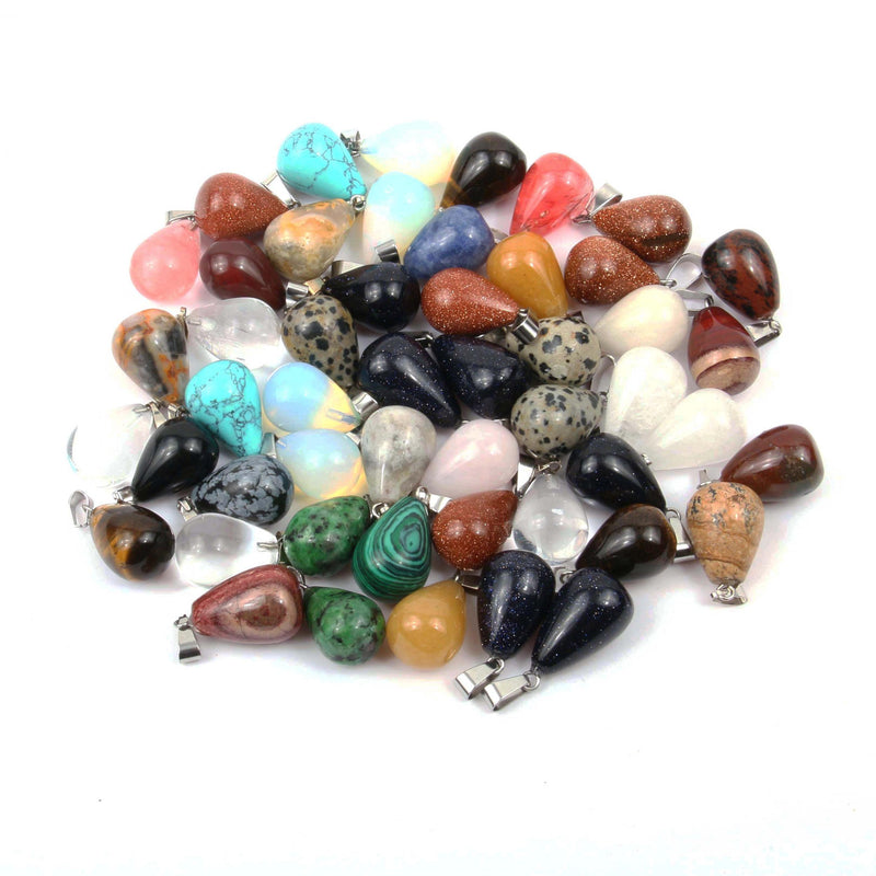 Natural Stone Water Drop Pendants for Jewelry Making