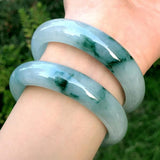Zheru Jewelry Natural Myanmar Jadeite 54-64mm Light Flower Bracelet