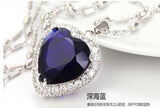 Love Heart Crystal 925 Sterling Silver Pendant Necklace