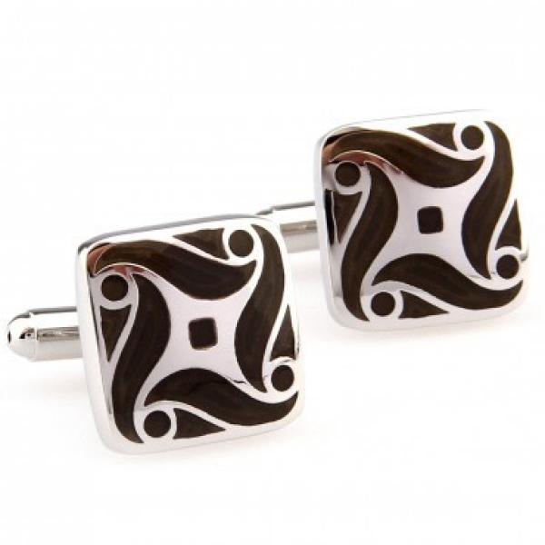 Dual Color Epoxy Cufflinks Enamel Cuff Link