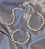 Baroque Pearl Bracelet Natural Freshwater Silver Clasp Jewelry