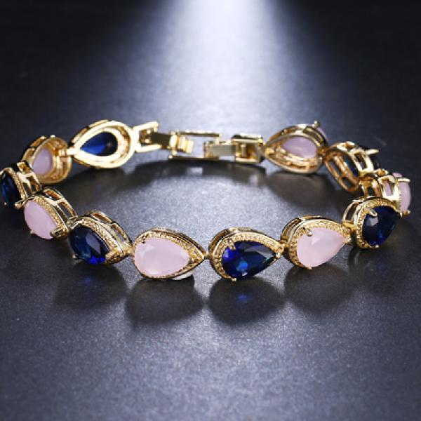 Rose Zirconia Water Drop Bracelet for Women