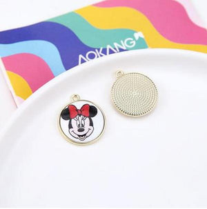 Mickey Shape Alloy Charms 30pcs/Lot DIY Jewelry Earring Necklace Key Pendants