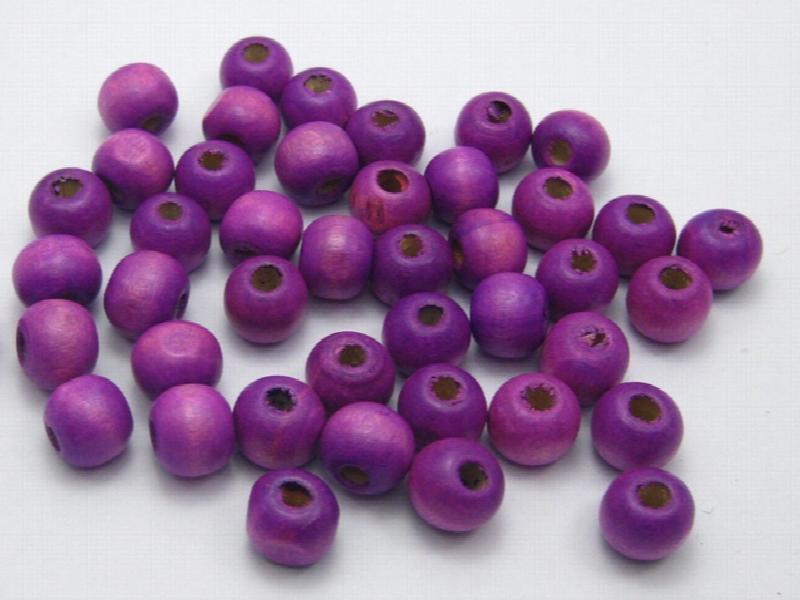 200 Purple 10mm Round Wooden Beads
