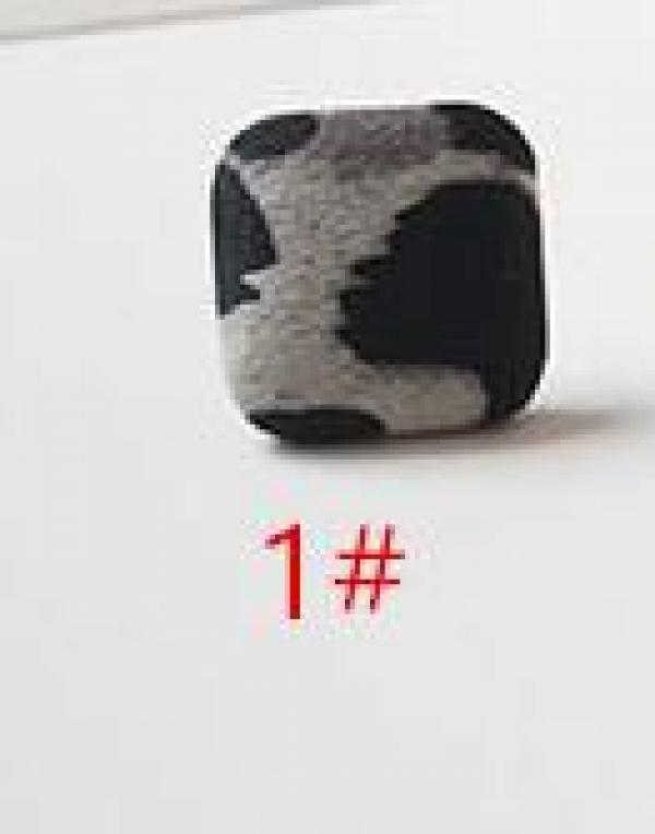50pcs Leopard Print Square Flatback Cloth Buckle DIY Jewelry Earring Accessory
