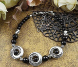 Tibetan Silver Alloy Round Beads Amulet Bracelet