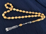 Yellow Fire Amber 925 Silver Tassels Rosary Teasbeh Chapelet