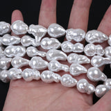 Natural Baroque Pearl Strand - Nucleated Plated Big