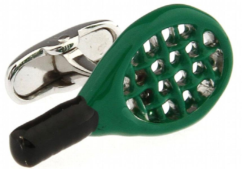 Green Tennis Racket Cufflinks for Shirt J1100