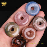 Lapis Lazuli Crystal 30mm Donut Beads Reiki Chakra Pendant