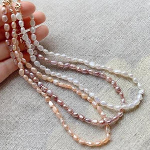 Baroque Pearl Necklace 5-6mm Small Rice Fine Jewelry Freshwater Choker