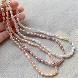 Baroque Pearl Necklace 5-6mm Small Rice Fine Jewelry Freshwater Choker