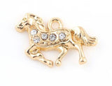 20PCS/lot 24x15mm Rhinestones Horse Pendant Charms DIY Accessory
