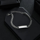 Personalized Engraved Name Bracelet Stainless Steel Cuban Chain