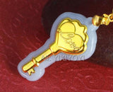 Natural A Jadeite Jade + 18K Solid Chinese Heart Lock Lucky Pendant + Necklace