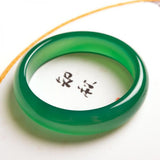 Zheru Jewelry Natural Agate Chalcedony Green Bracelet 54-64mm