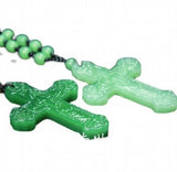 Myanmar Natural Jade Chalcedony Cross Pendant Inlaying Worker Present