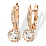 Crystal Oval Dangle Earrings 18K Vintage Boho Statement Women's Jewelry