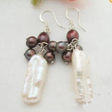 Real Freshwater Pearl Silver Hook Dangle Earring Women Jewelry