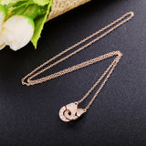 925 Silver Zircon Handcuffs Necklace Crystal Collier Jewelry