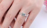Tibetan Silver Zirconia Bridal Wedding Ring