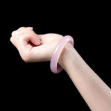 Pink Chalcedony Jade Bracelet Ice Agate Jewelry 63-64mm
