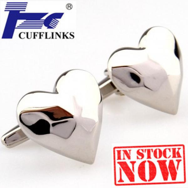 Silver Heart Cufflink Cuff Link Set of 2 Pairs