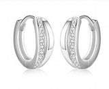 925 Silver Needle Purple Zircon Crystal Diamond Earrings