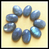 10pcs Labradorite Stone Cabochons Beads 10x14mm-18x25mm Oval Shape