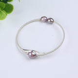Adjustable Pearl Stone Crystal Cuff Bracelet Wedding Gift